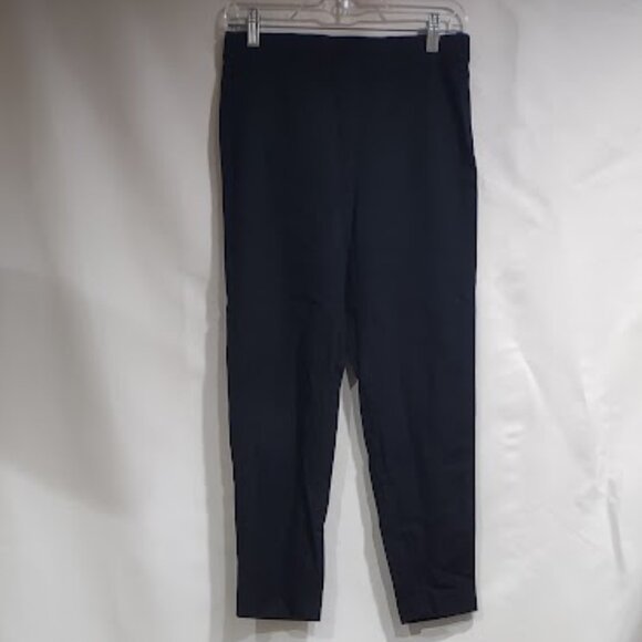J JILL BLACK STRETCH PANTS NO POCKETS ELASTIC WAIST STRAIGHT LEGS WOMENS SIZE 4P - Picture 1 of 8